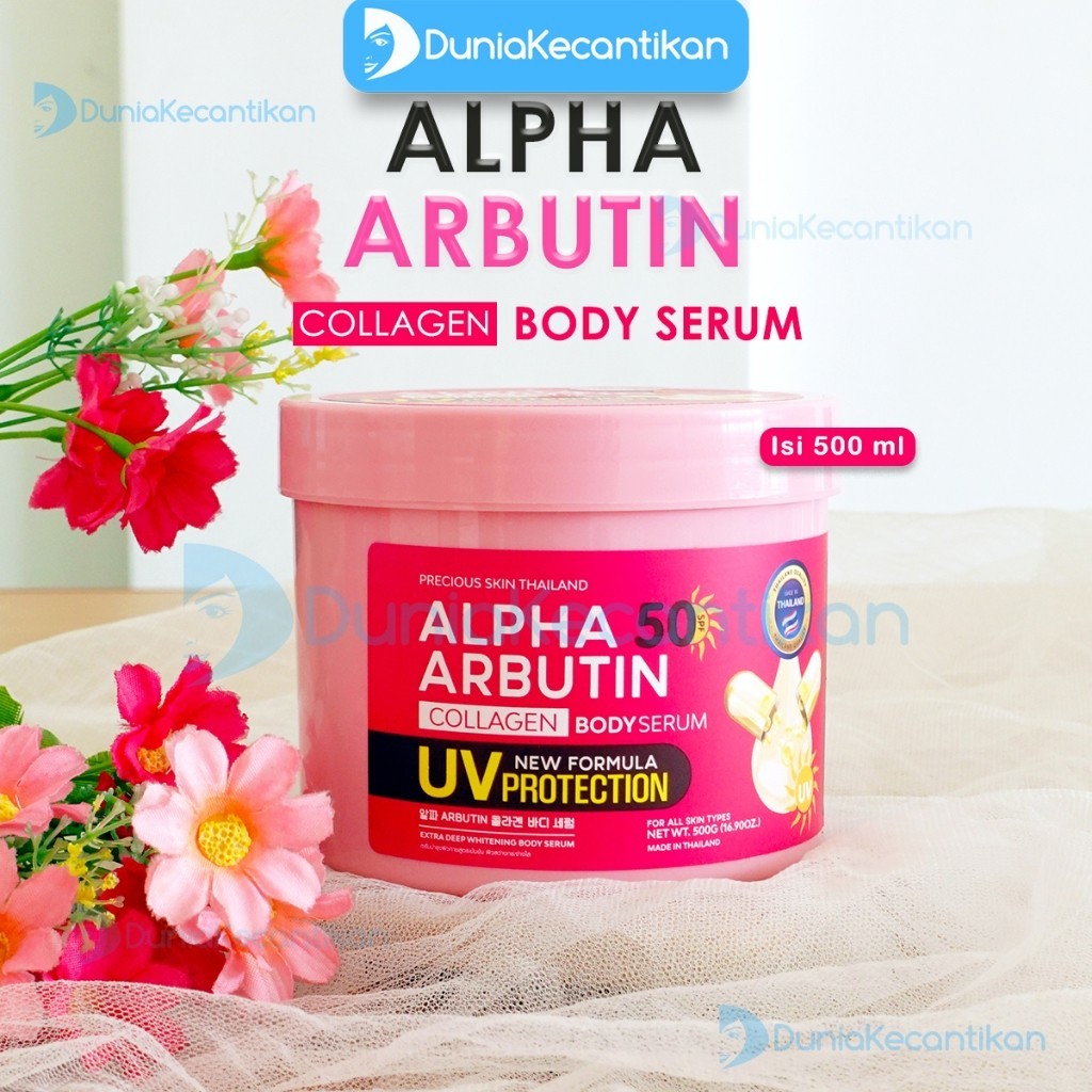 Alpha Arbutin Body Serum SPF 50 UV Protection Pemutih Badan Precious Skin Collagen Body Serum Badan 