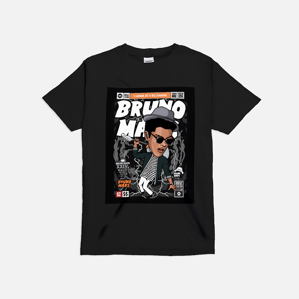 Cotton T-Shirt PREMIUM Kaos Bruno Mars - 24K Magic / Kaos Konser Bruno Mars / Kaos Bruno Premium
