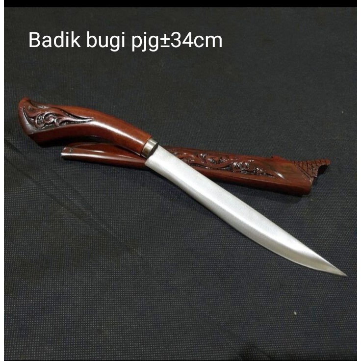 Badik asli bugis / pisau badik baja asli tajam / pisau tajam super baja / Promo Badik Ukir Pendek Go