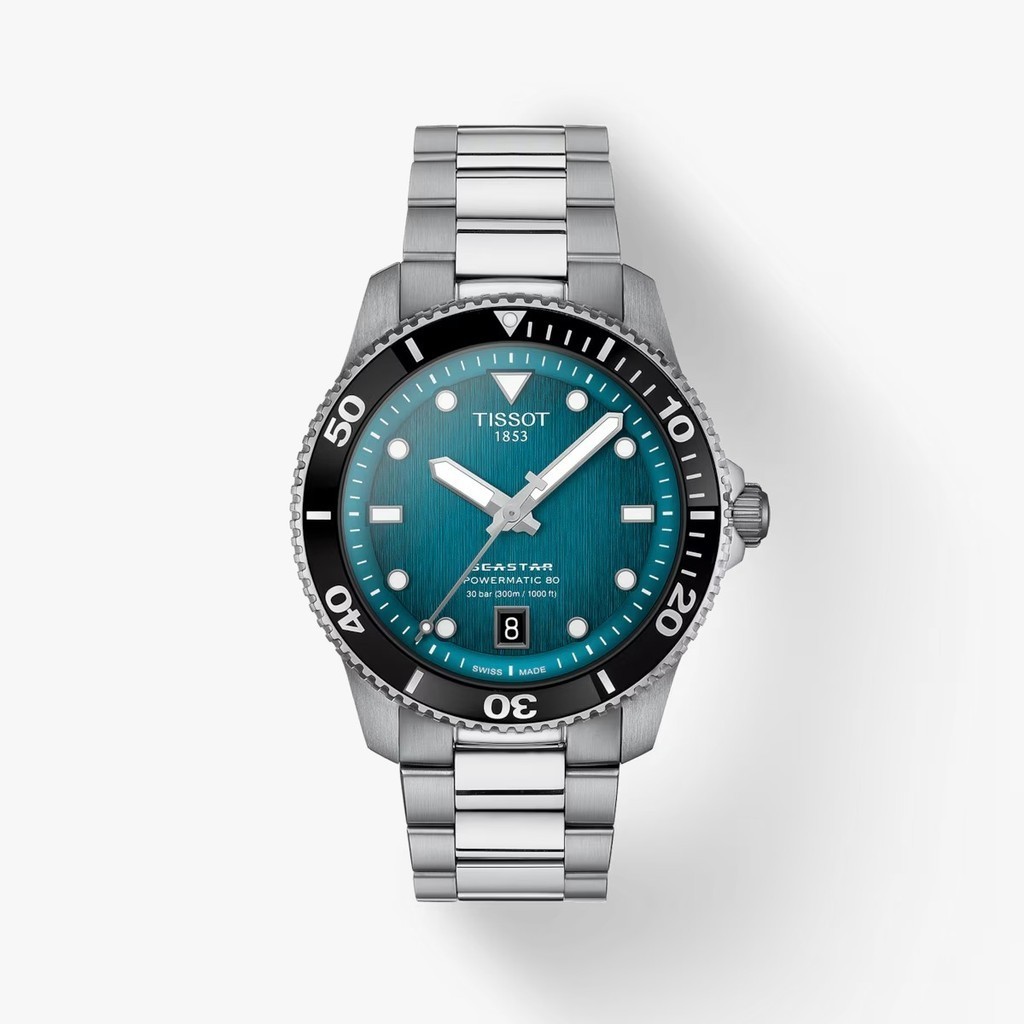 Tissot Seastar 1000 Powermatic 80 Turquoise Dial 40mm Jam Tangan Pria - T1208071109100