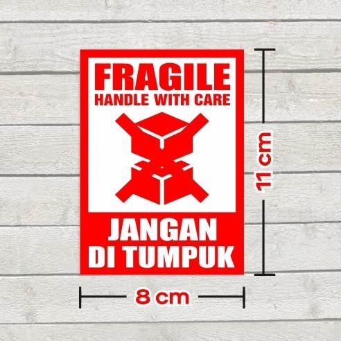 

Stiker Jangan Ditumpuk Sticker Label Pengiriman Fragile Handle with Care 11 x 8 cm (100 pcs)