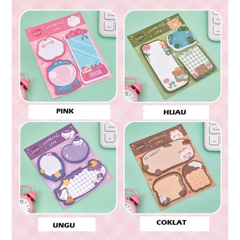 

ACEH.ANSJ 130930 Sticky Note Warna 3 in 1 Wonderful Life AT0142 - Hijau