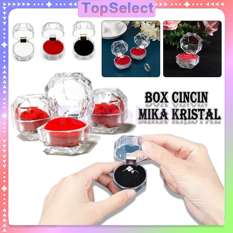 

Akrilik Kotak Kristal Transparan/Kotak Cincin Mika Crystal/Akrilik Kristal Jewerly Ring Box/Wadah Emas Cincin /Wadah Emas Cincin Kado Unik Busa Tebal