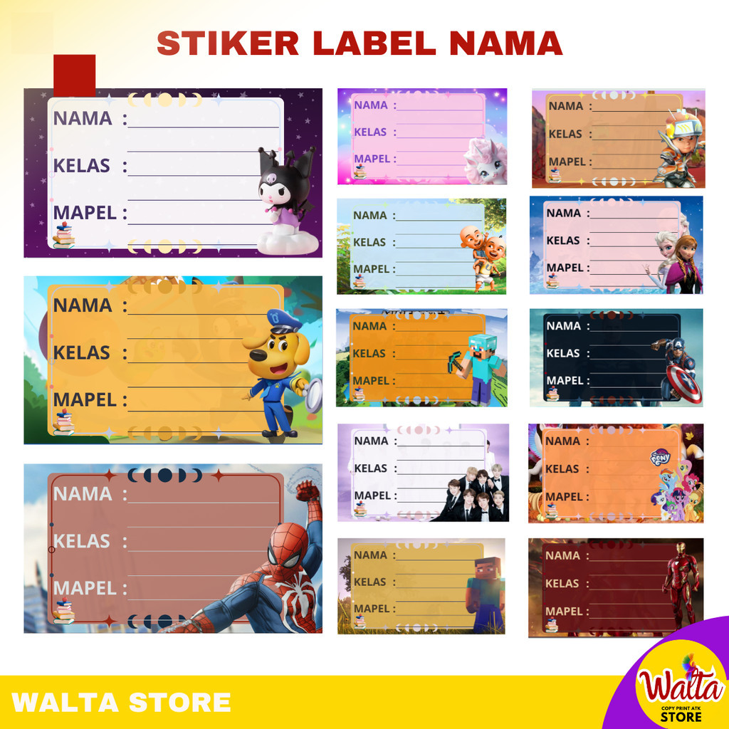 

Sticker Label Nama Mapel (Mata Pelajaran) Karakter 4x7cm