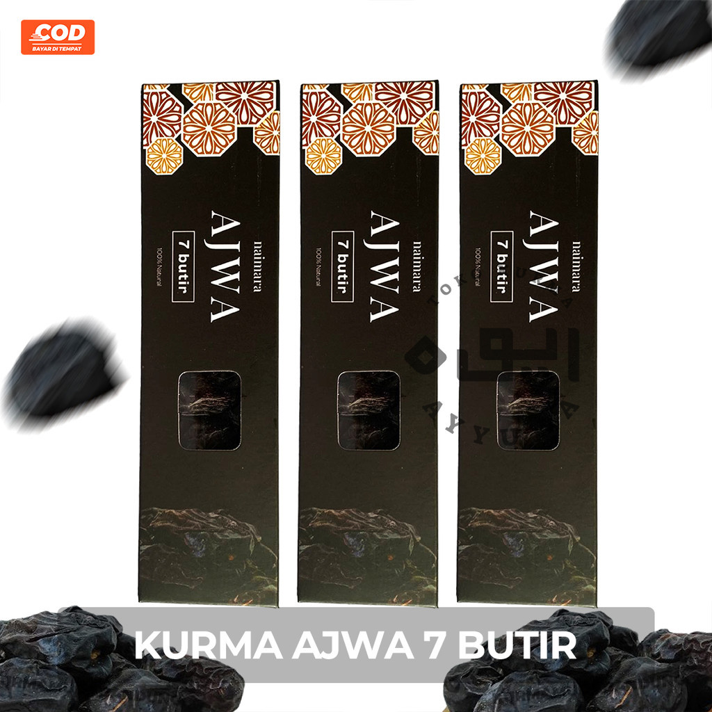 

Kurma Nabi Ajwa Madinah Premium Asli Grade A kemasan 7 Butir
