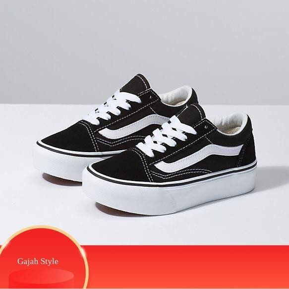 Terbaru (Free Box) Sepatu Anak Vans1 Sepatu Sekolah Anak Laki Laki Perempuan Cewek Cowok Warna Hitam