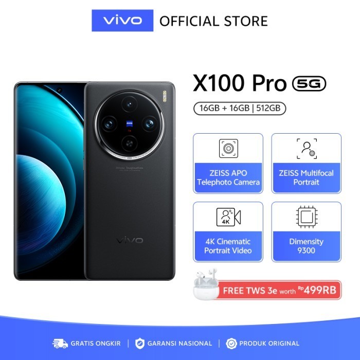 vivo X100 Pro (16/512) - ZEISS APO Telephoto Camera, ZEISS Multifocal Portrait, 4K Cinematic Portrai