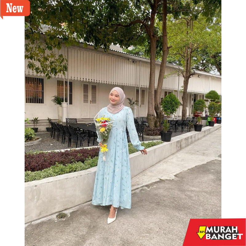 dress wanita kekinian Aruna Dress by lovea - Korean Dress Lebaran - Dress Motif - Dress Vintage - Dr