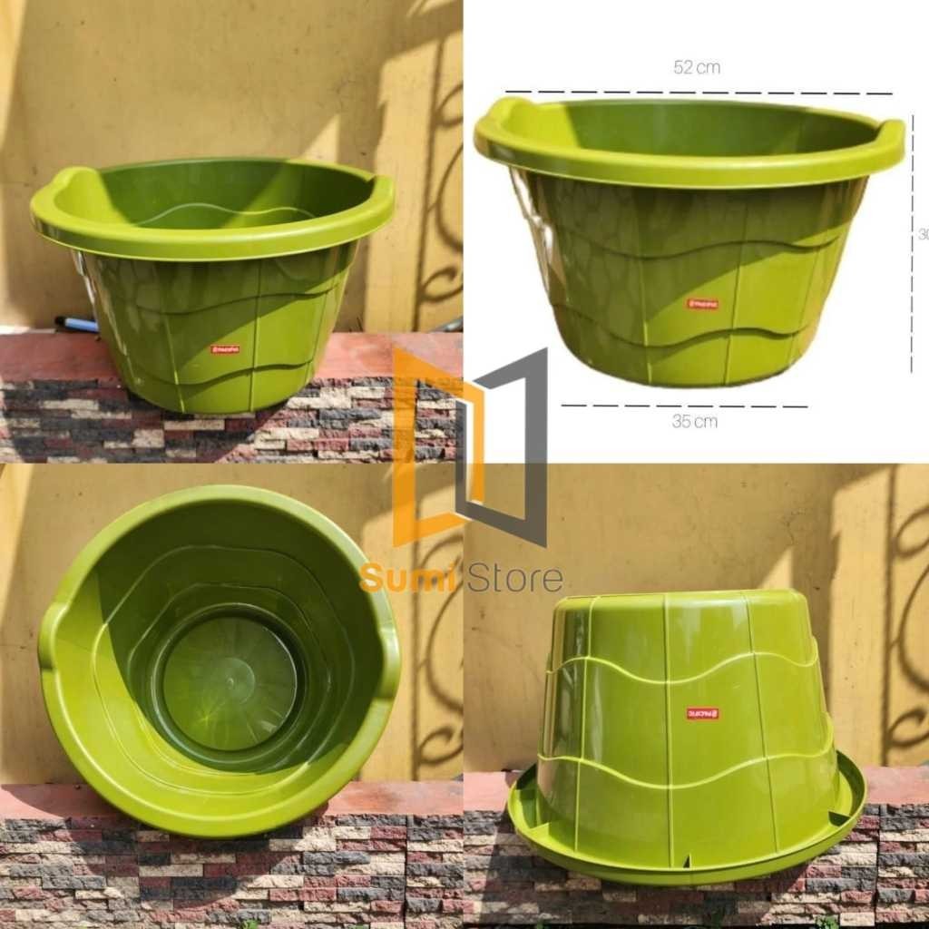 Bak Air Pasific Jumbo 20 & 45 Liter Jolang Baskom Mandi Plastik Tebal Pacific Hijau Abu Maroon Penyi