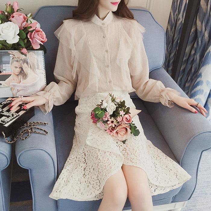 Rok Pesta Brokat Elegan Import 52346