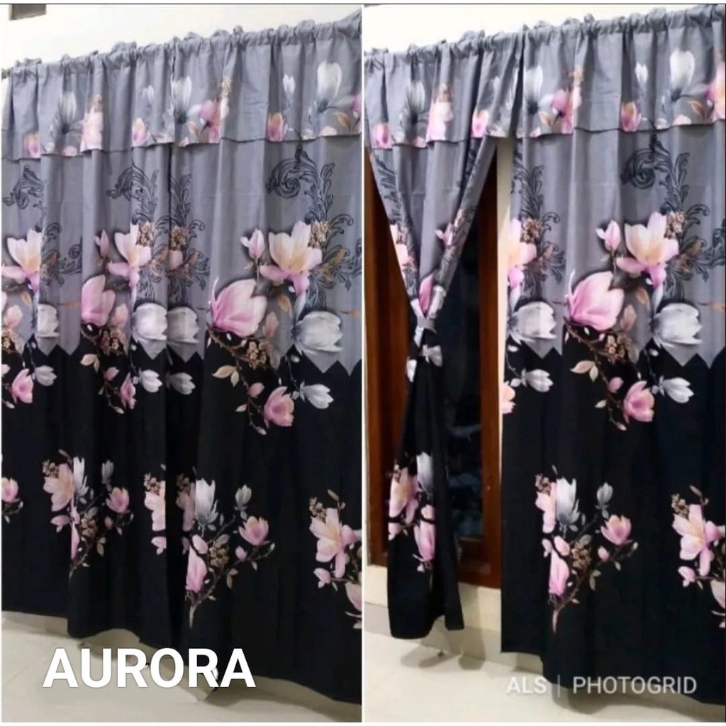 Gorden Pintu Serut Motif Aesthetic Ukuran 100 x 200 cm Gorden Jendela Serut Motif Terbaru