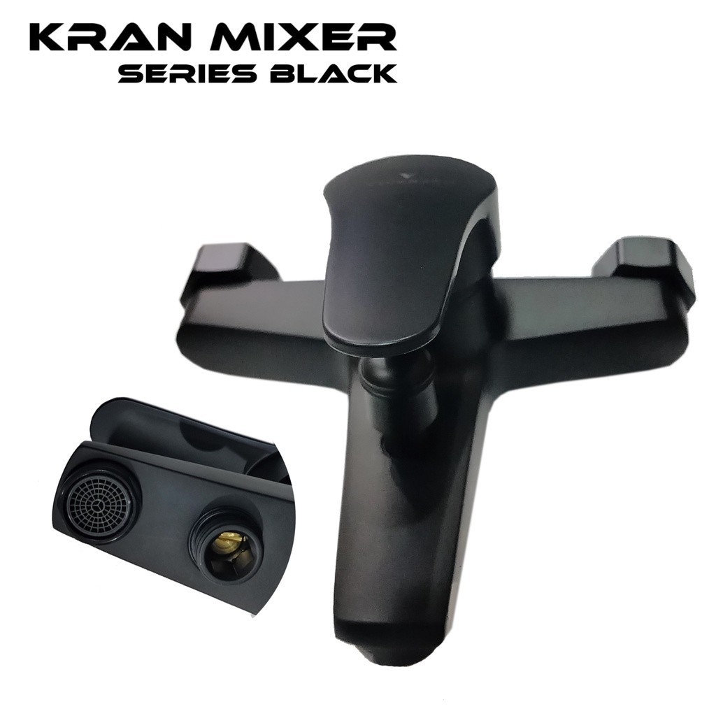 Kran Bathtub Panas Dingin Black Kran Air Mixer Hitam Kran Shower