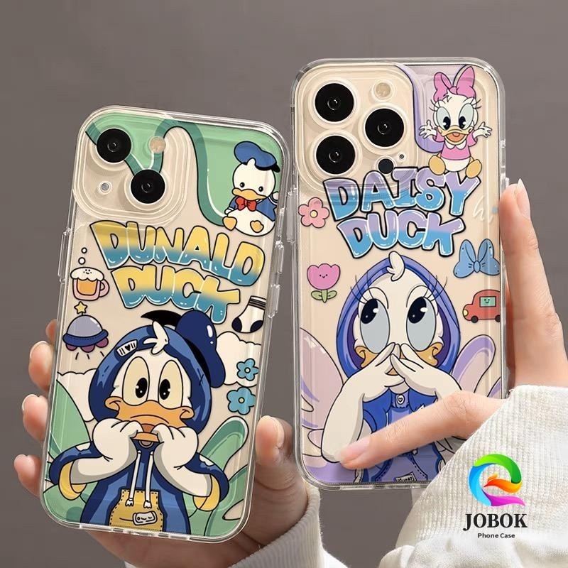 Casing Iphone Couple Donald Bebek Lucu  Case Bening Clear Case Iphone 13 12 11 PRO MAX 14 15 PLUS XS