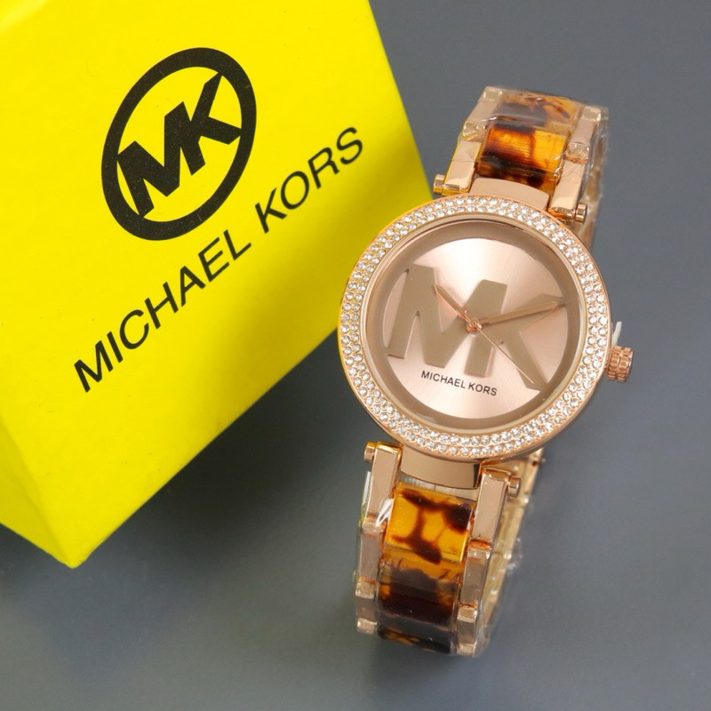 BEST SELLER - Jam tangan mewah elegan wanita MK-7143 Diamond strap rantai mix bonus box exclusive - 