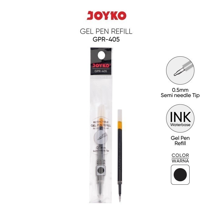 

(1pc) Retractable Gel Pen Refill Isi Ulang Pena Jel Joyko GPR-405 0.5 mm