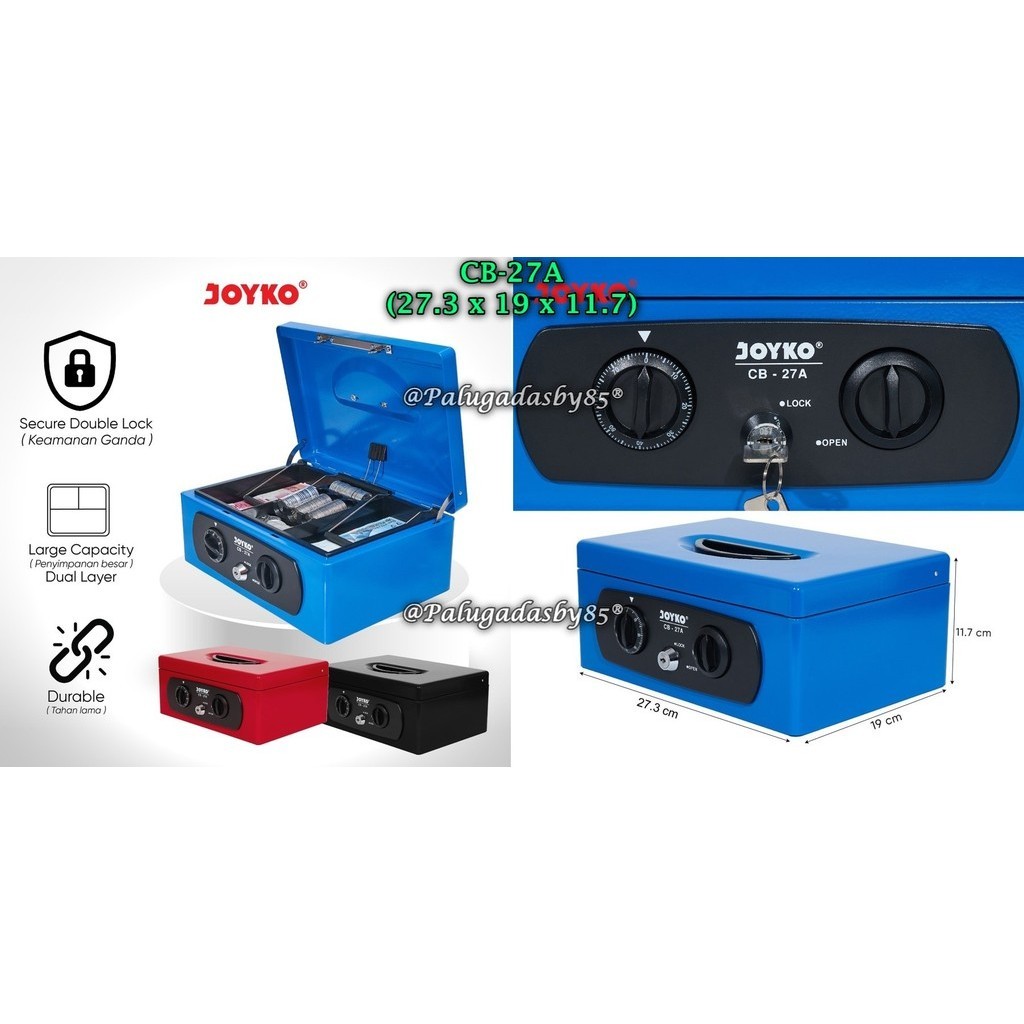 

(1 Biji) Cash Box Joyko CB-27A 27.3 x 19 x 11.7 Cm / Cash Box Kotak Uang Kotak Kas Joyko CB-27A