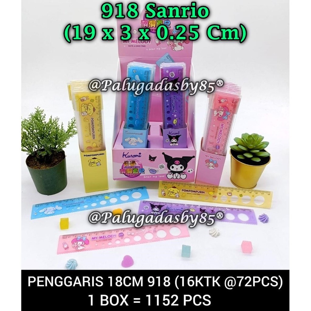 

(1 Biji) Penggaris Sanrio 918 18 Cm / Penggaris 18 Cm Sanrio 918 / Penggaris GXIMP 918