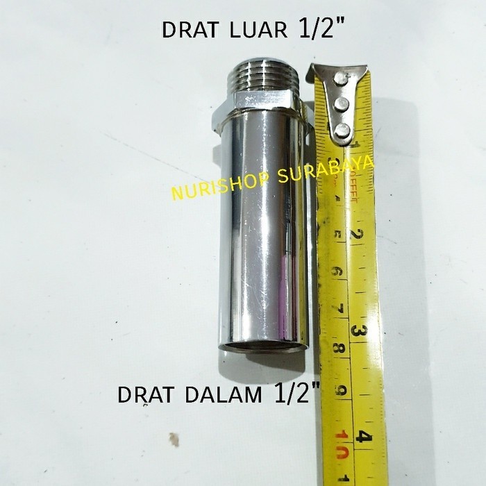 SDL PANJANG / Sok Kran 1/2" /shock / Sambungan kran/ Sok drat luar dalam 1/2 panjang