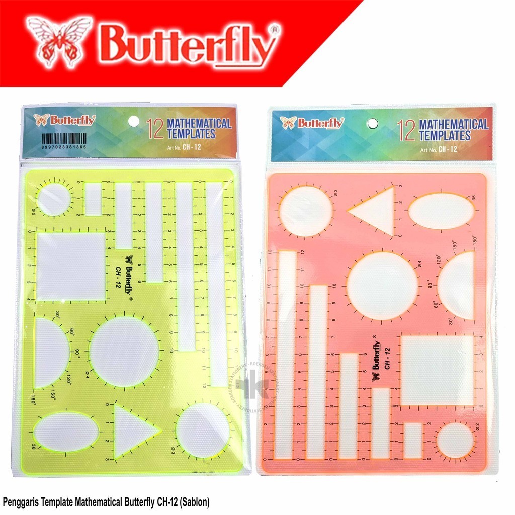 

Butterfly Template Ruler Penggaris Sablon Mathematical CH-12 (Elsoon)