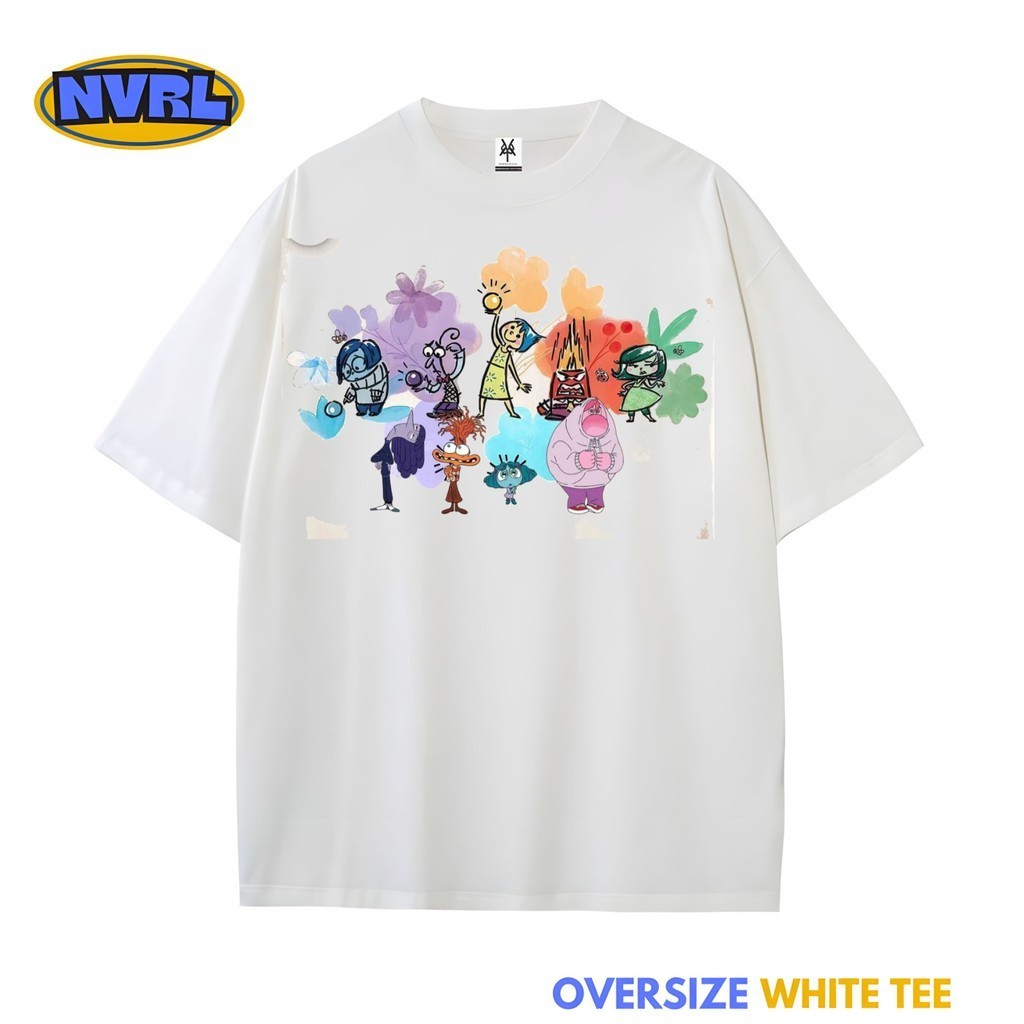 Kaos oversize film cartoon inside out disney movie vintage tee