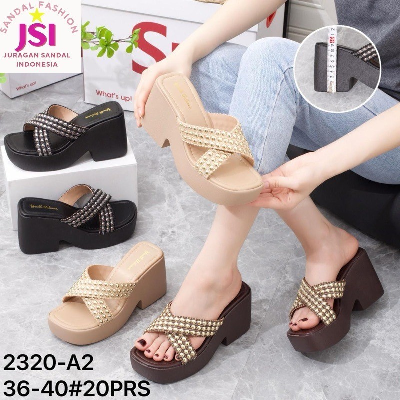 Sandal Wanita Jelly Wedges HAK Korea Style Terbaru Tinggi 9 cm 2320-A2
