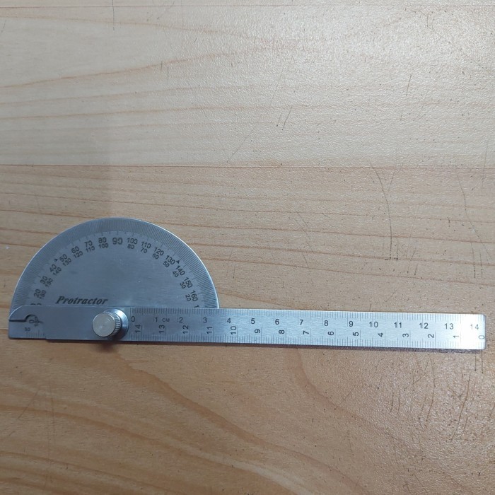 

promo ✨ -Penggaris Busur Derajat Protector Stainless Steel 10cm 180 Derajat - 145mm