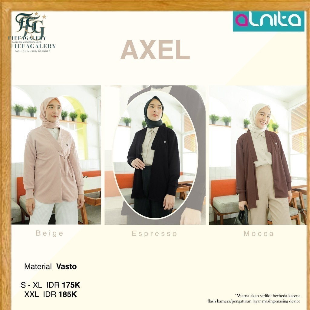 (Fg)NIBRAS/Outer Wanita Dewasa Terbaru Axel by Nibras Original/outer Pendek/Blezer Premium/Blezer Pe