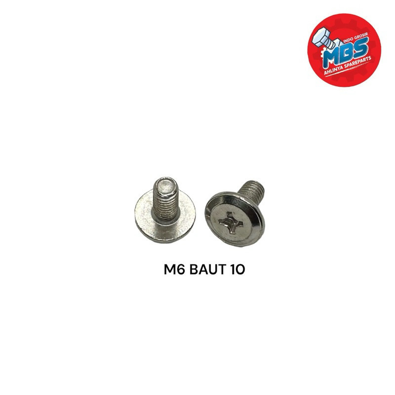 

BAUT 10 M6 OBENG TIPIS BAUT HELEM UNIVERSAL BAUD HLEM Grosir