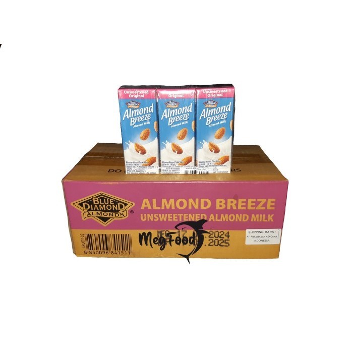 

Blue Diamond Almond Breeze Almond Milk Unsweetened Original 180ml (1 ctn = 24pcs)