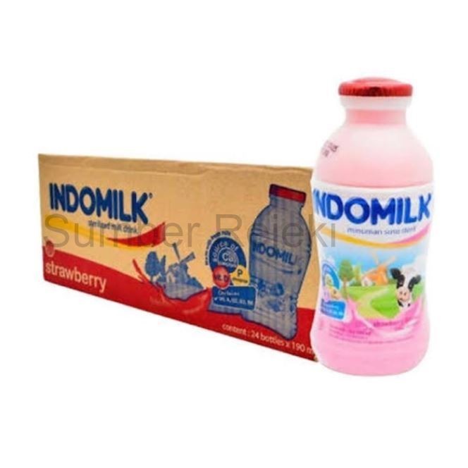 

[1 KARTON] INDOMILK STRAWBERRY BOTOL 190ML ISI 24PCS