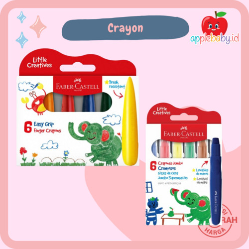 

Little Creatives / Crayon Faber Castell / Easy Grip Finger Crayons 6 Warna