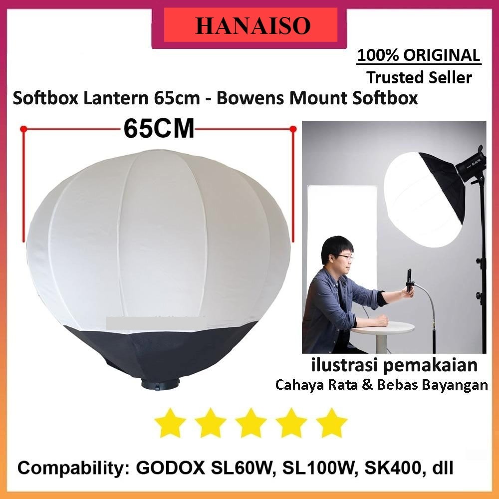 MEDAN bisa COD Softbox Balon Balloon Dome 65CM GODOX PREMIUM Lantern Bulat Lampion Bowens Mount Godo