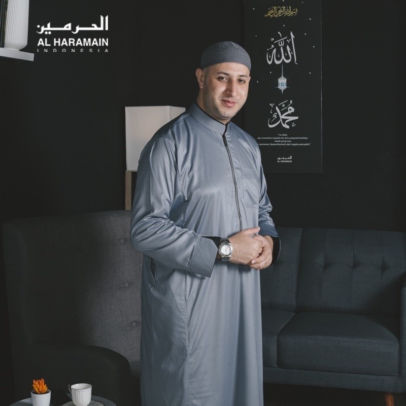 AL Haramain Jubah / Gamis Pria Remaja & Dewasa Premium Kombinasi Resleting (21) / Jubah AL Haramain 