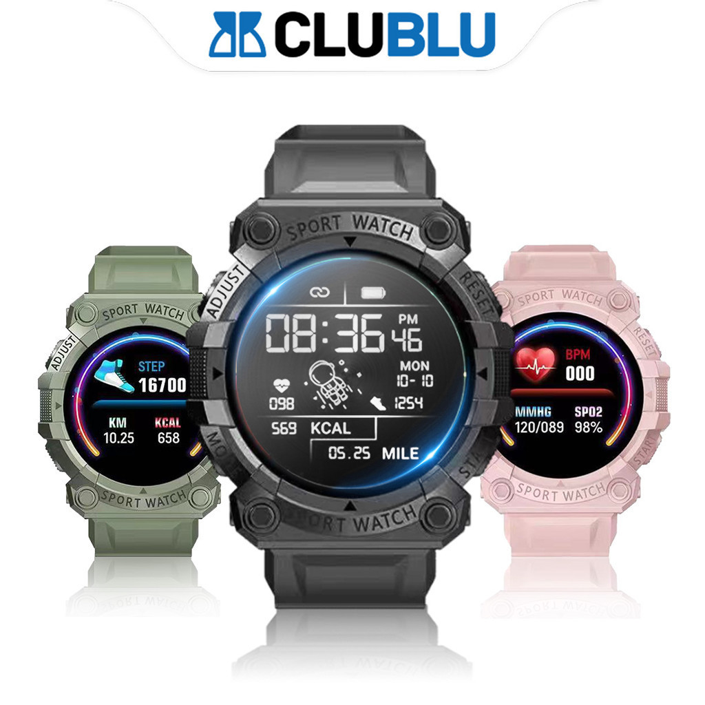 <CLUBLU> SmartWatch Jam Tangan Pintar, Kotak Darah, Detakan Jantung Jam Olahraga Monitor Keamanan