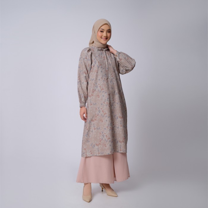 promo ✨ -ZM Zaskia Mecca - Tsaby Brown Midi Gamis - Aksara Nusantara - Batak - S