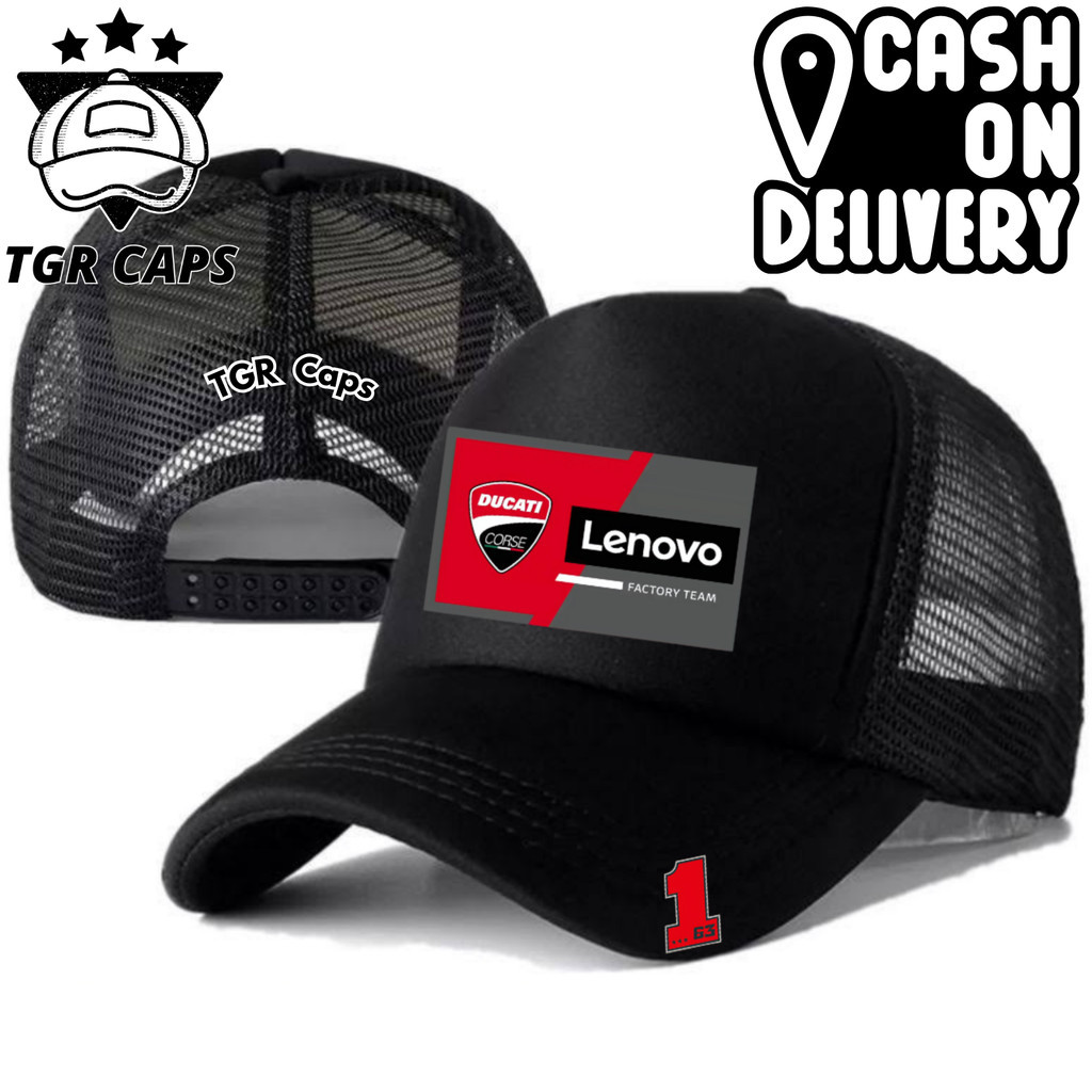 TGR Caps Topi Trucker WORLD CHAMPION PECCO DUCATI - Topi Distro DUCATI LENOVO FACTORY TEAM Logo - To