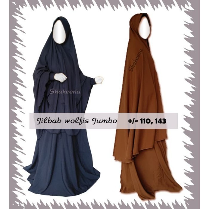 promo ✨ -Hijab instan wolfis jumbo cadar  - Hitam