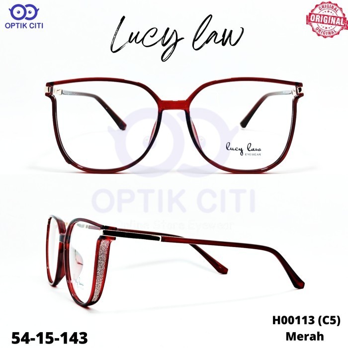 Frame Kacamata Wanita Cat Eye Lucy Law H00113 Ringan Original