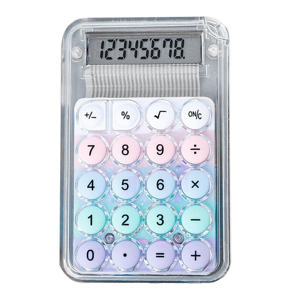 

Mini 8 Digit Calculator Large LCD Display Big Round Button Portable for Student Exam Study Office Work