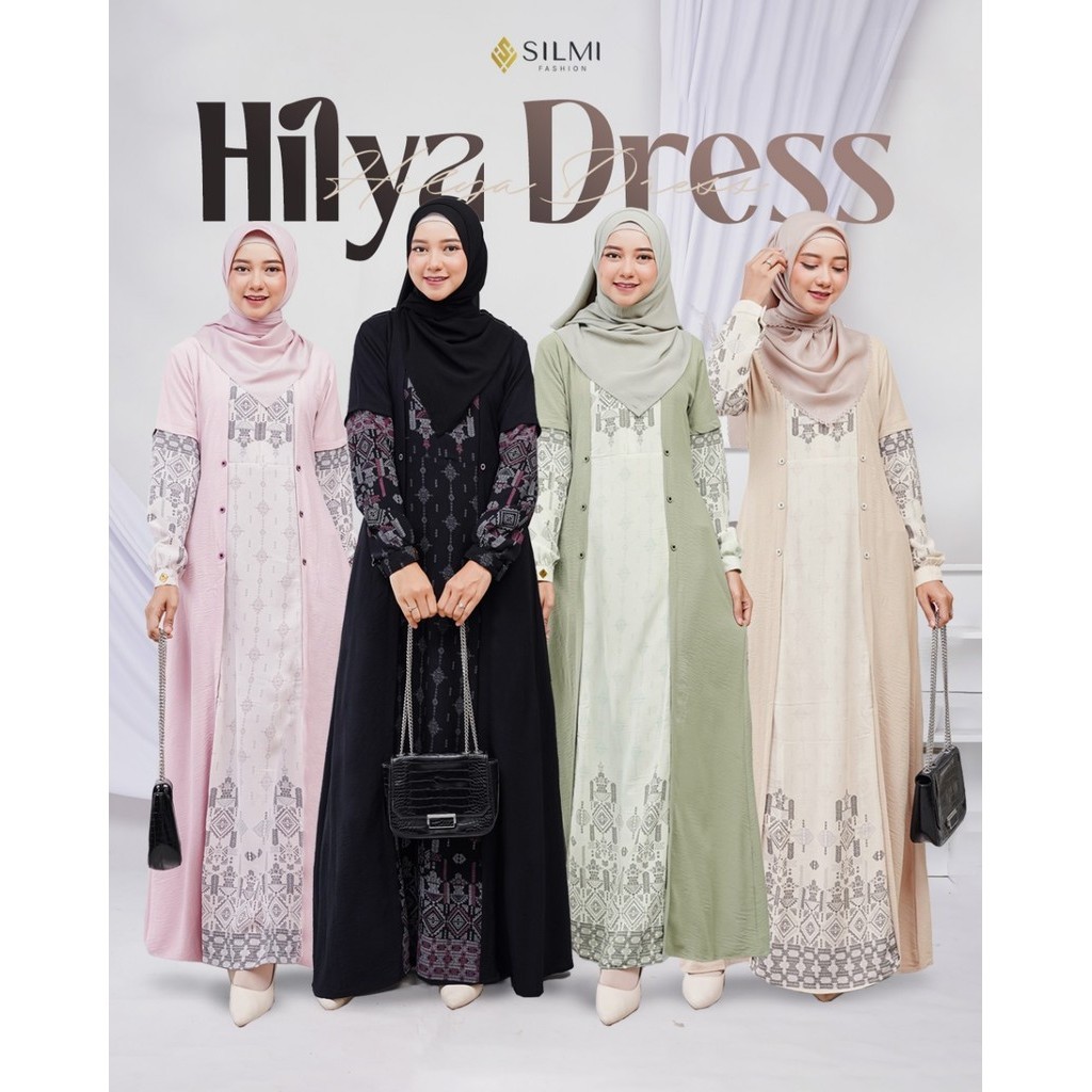 Dress Premium Hilya Gamis Baju Muslim Mewah By Silmi