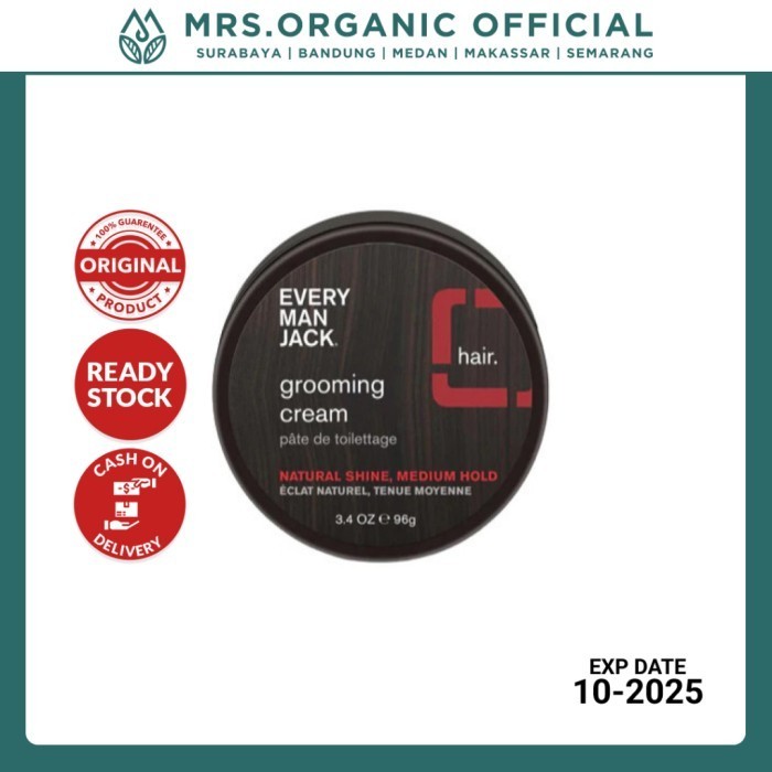 Pomade Krim Rambut Pria Every Man Jack Hair Styling Grooming Cream Fragrance Free 96g - Kuat Hold Ta