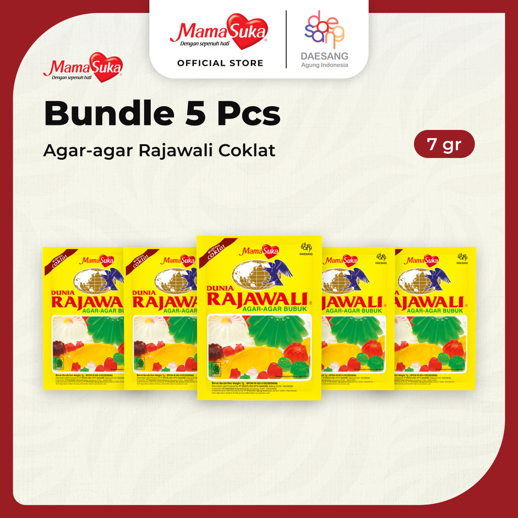 

Bundle 5 pcs - MamaSuka Agar-agar Rajawali Cokelat 7 gr