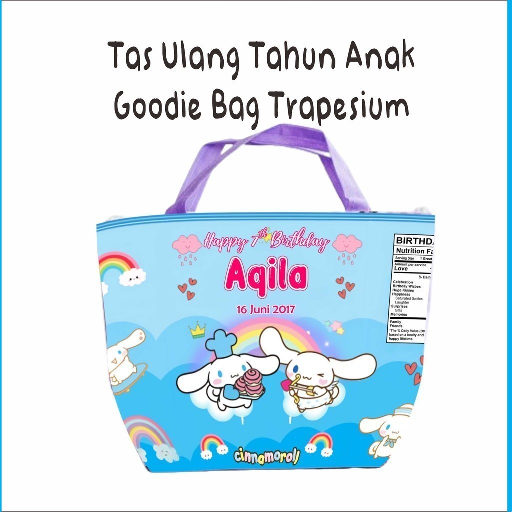 

JAYAPRINT - Custom Tas Ulang Tahun Anak Goodie Bag Trapesium Custom Desain | Plus Foto