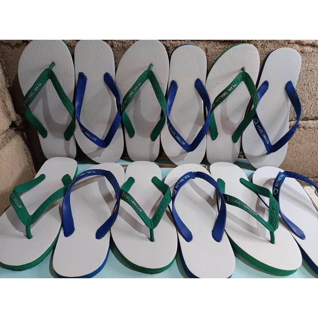 6 Pasang Sandal Jepit Pria Pearl Swallow Putih Size 12