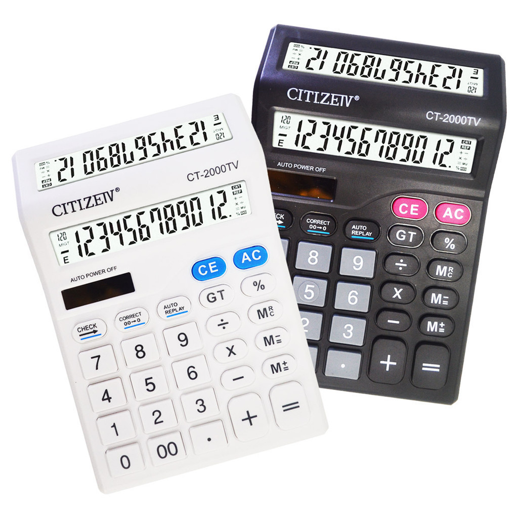 

Kalkulator CITIZEIV CT-2000TV 12 DIGIT 2 Layar Check & Correct Besar