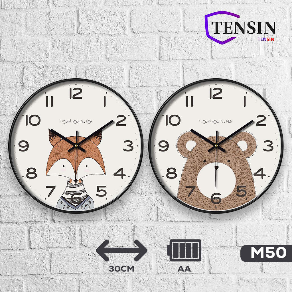 TENSIN Jam dinding hewan 30CM M50 / Jam dinding aesthetic / Jam dinding tempel/ jam dinding estetik/