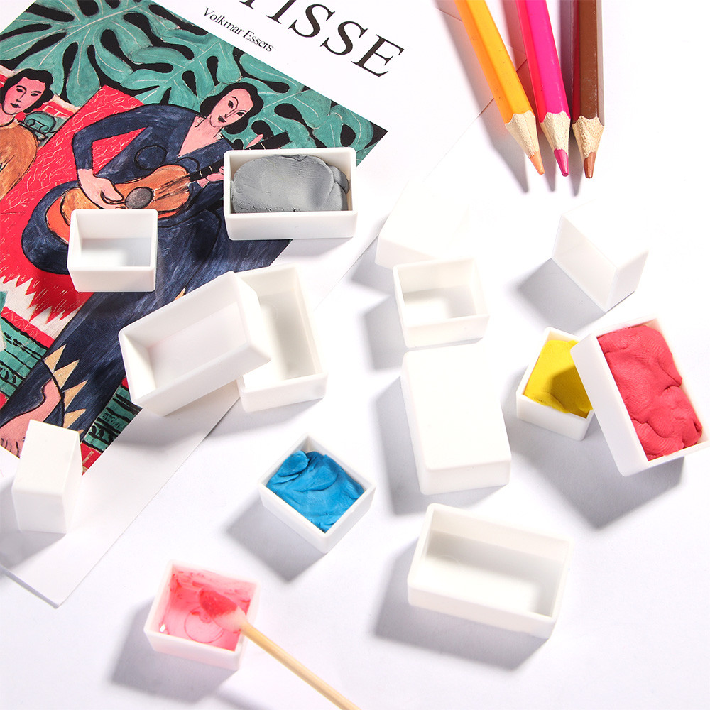 

6/12/24/36/48Pcs Empty Full Pan Half Pan Paint Palette 2ml 3.2ml Plastic Watercolor Paint Grid Artists Student Art Supplies