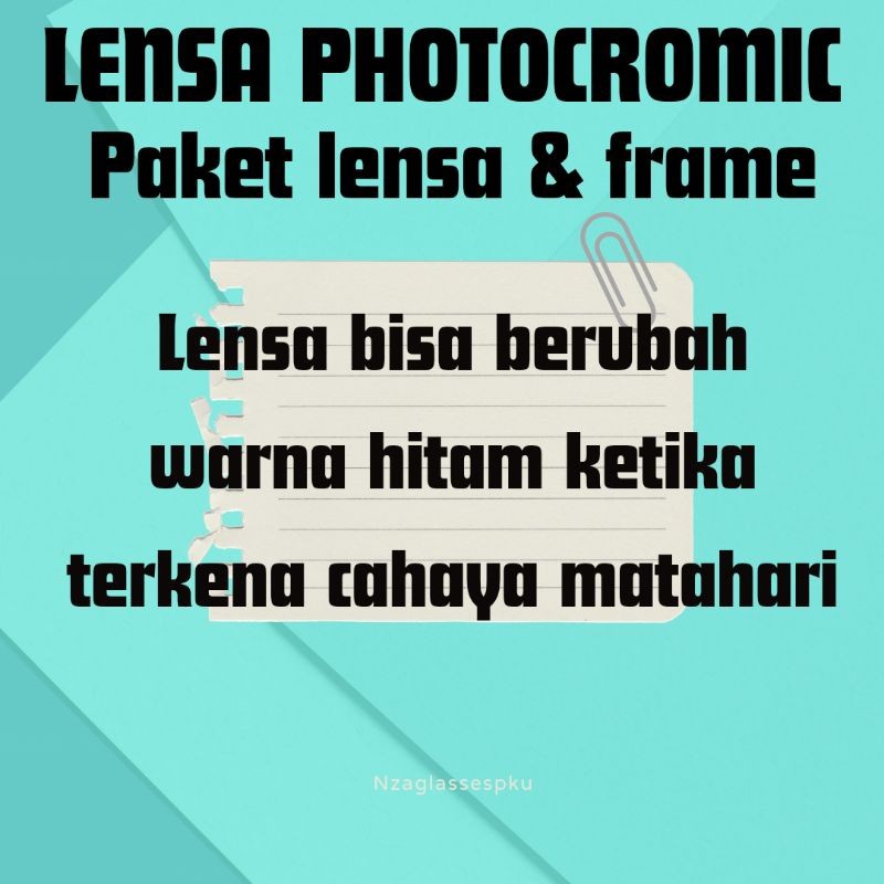 LENSA PHOTOCROMIC UKURAN PLANO / NORMAL S/D MINUS 8.00
