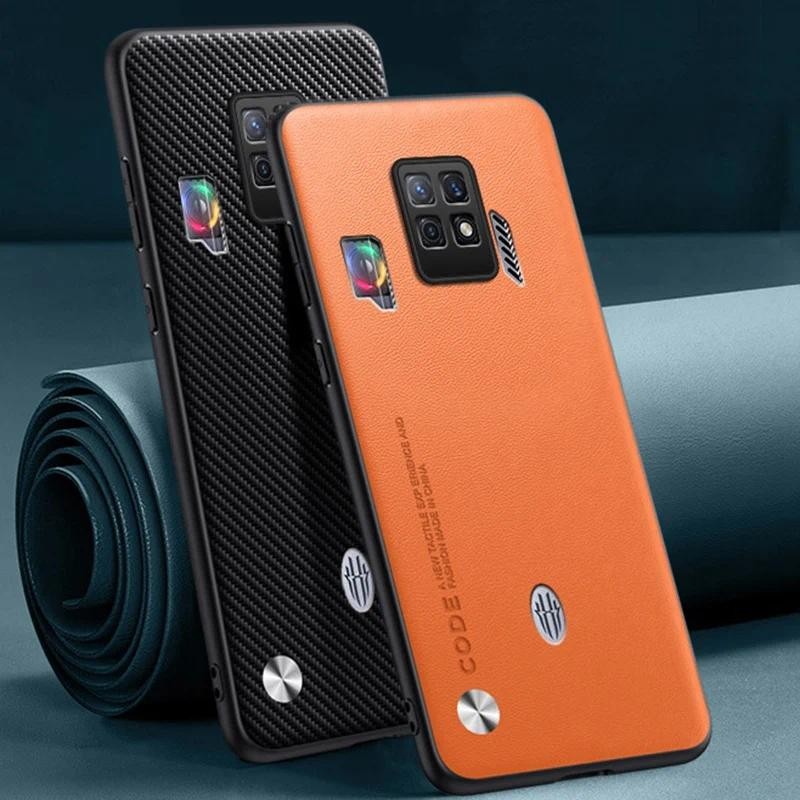 Untuk Nubia Red Magic 7 7S 10 Pro case Serat Karbon Kulit Silikon Perlindungan Penuh Penutup belakan