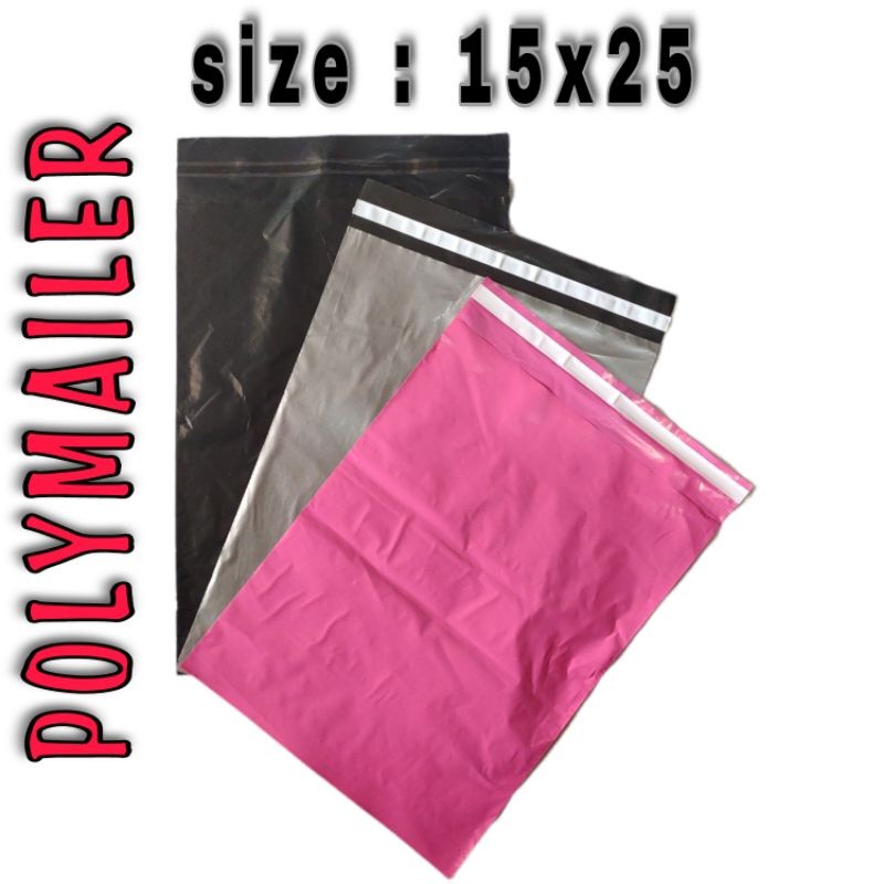 

plastik POLYMAILER uk 15x25 HITAM/SILVER/PINK √ plastik packing lem